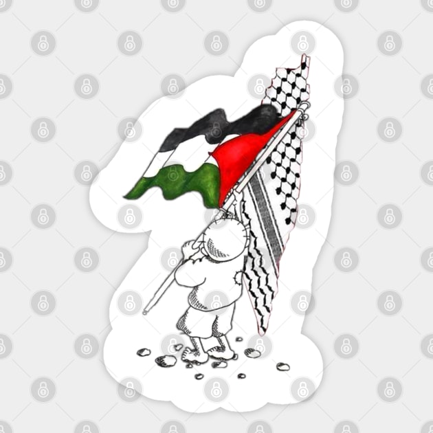 Palestine Free Palestine In Arabic Free Gaza Palestine Flag Sticker by Mitsue Kersting